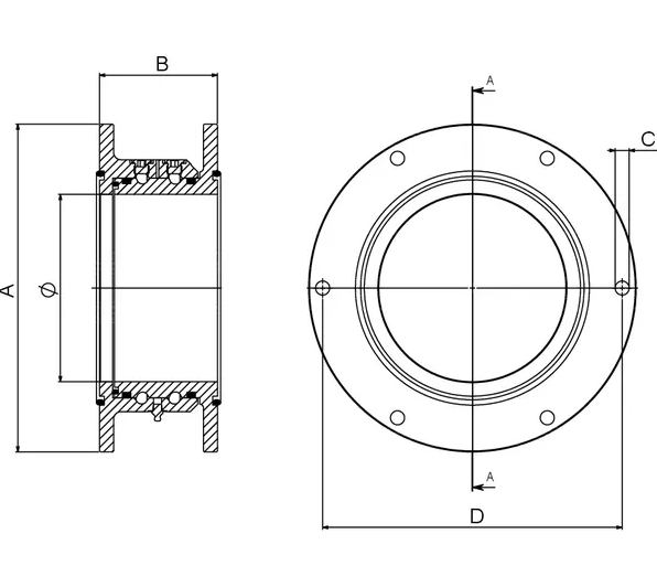 Rotary coupling 4" Round flange GK Agri Parts