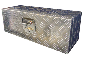 Aluminium Checker Plate Toolbox 26 x 9 x 9 inch