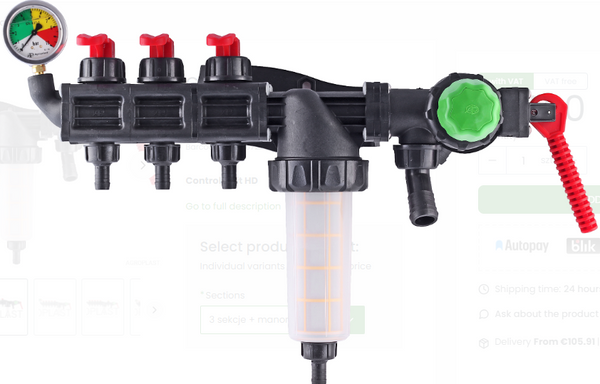 Jarmet / Universal 3 Bank Sectional Control Valve With Pressure Gauge