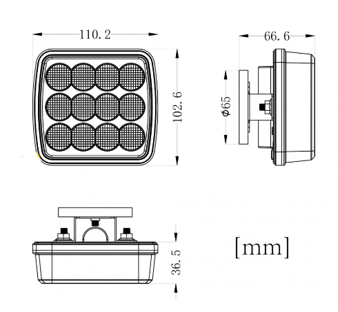 Magnetic Strobe lamp 12xLED  12/24V magnet With Cigarette Lighter Plug