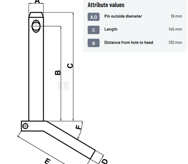 CAT 1 LINKAGE PIN WITH HANDLE 19x130mm Z519130KR
