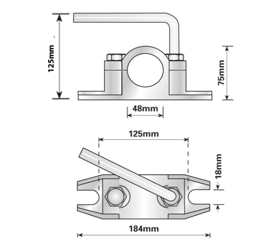 48MM Heavy Duty Jockey Wheel Clamp (Serrated)