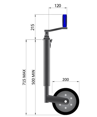 MP9723 42mm 400kg Heavy Duty Smooth Jockey Wheel