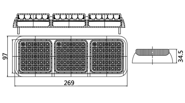 10-30V LED Triple Modular Lamp with Reverse Function - Ifor Williams Replacement