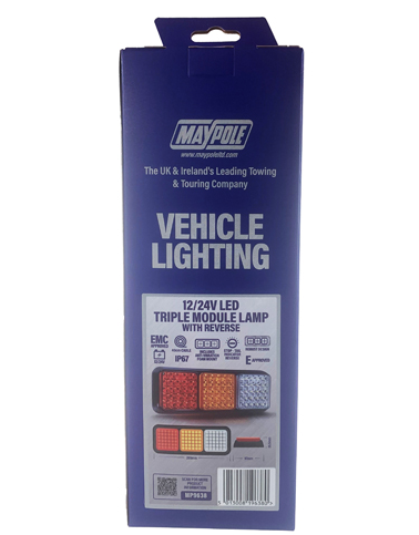 10-30V LED Triple Modular Lamp with Reverse Function - Ifor Williams Replacement