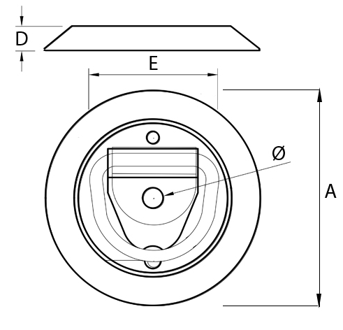 Ifor Williams Round Surface Mount Lashing Ring Plastic Base