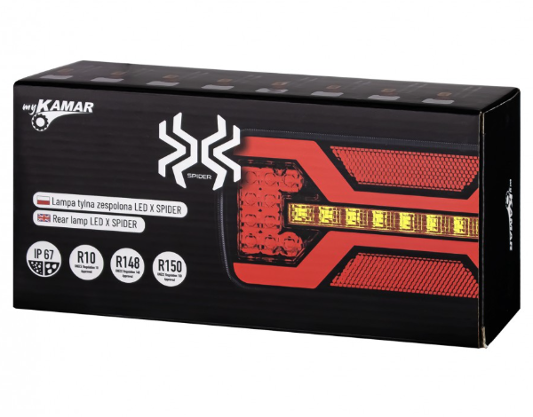 LED Rear Tail Light X-SPIDER 1 - L2425 (position, stop, reflector, turn signal, reversing light)
