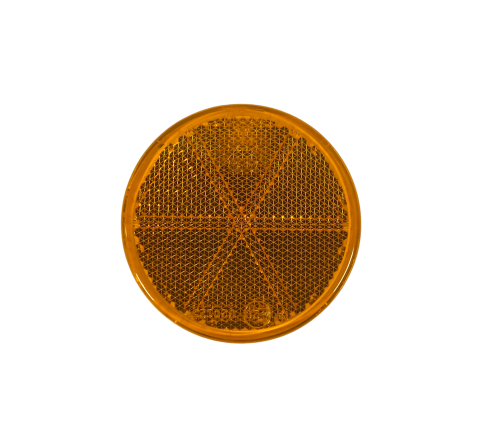 REFLECTOR AMBER ROUND ADHESIVE 60MM