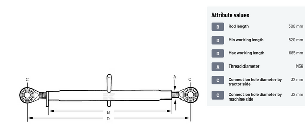 CAT 3-3 Toplink eye/eye 300, M36 TL3003633KR