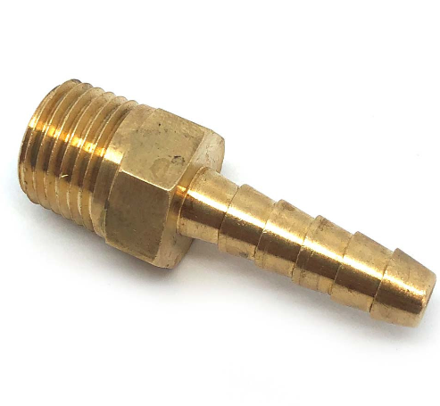 Brass Hose Tail 1/4 Male BSP - 1/4 Hose Tail