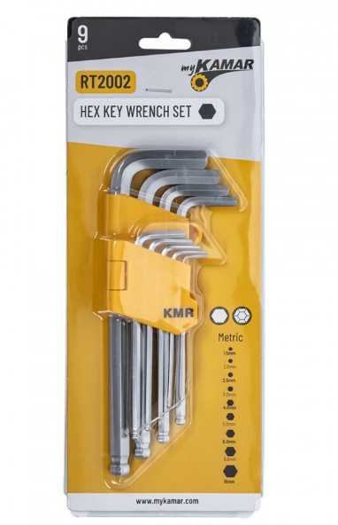 9 Piece Long Ball End Hexagon Allen Key Set 1.5 - 10mm