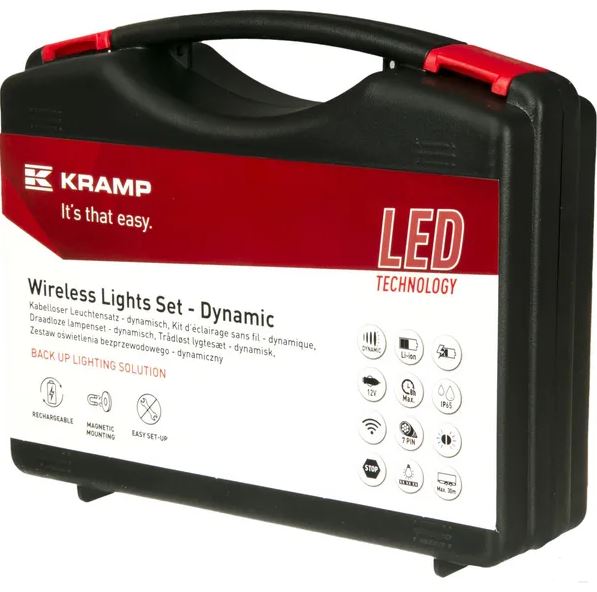 Wireless light set LED, square, 12-24V, Li-ion, magnetic, 110x103x7-pin