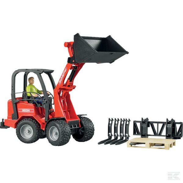 Schäffer 2034 Compact loader with play figure and accessories Scale Model 1/16