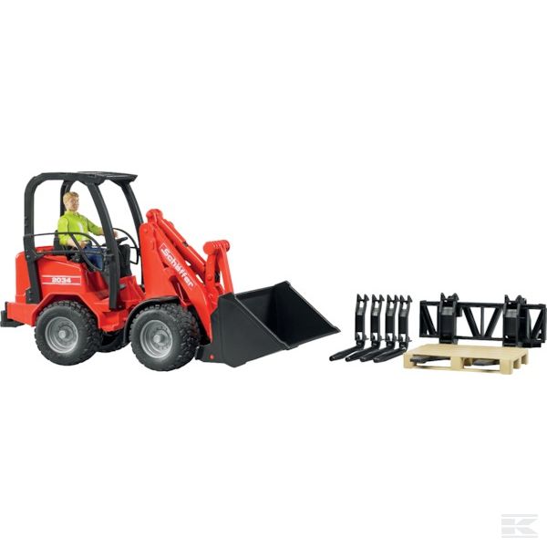 Schäffer 2034 Compact loader with play figure and accessories Scale Model 1/16