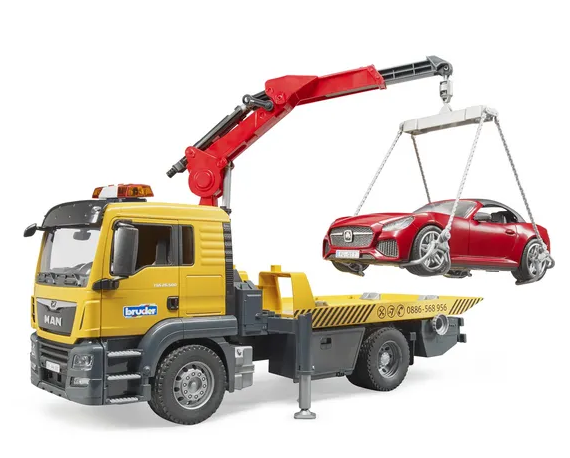 MAN TGS tow truck with Bruder roadster and L+S Module