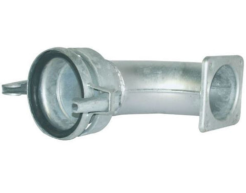 4" female connection + 6" flange +90° elbow