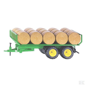 Round bale trailer with bales Scale Model 1/32