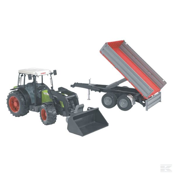 Claas Nectis 267 F with front loader and tipping trailer Scale Model 1/16