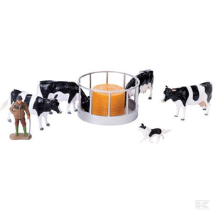 Feeding set with cows