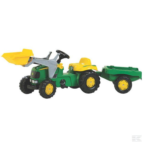 RollyKid JD with front loader and trailer