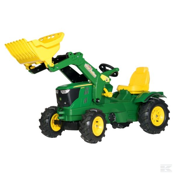 JD 6210R with front loader and air wheels