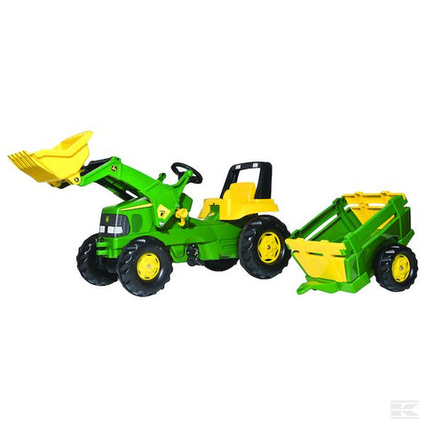 JD pedal tractor, with trailer and loader